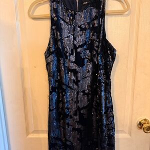 Ina Black and Blue Sequin Mini Dress